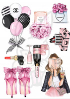 Wydruk jadalny opłatek na tort CHANEL GIRL DZIEWCZYNA WZ. I