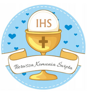 Wydruk jadalny opłatek na tort KOMUNIA śr. 20 cm wz. J