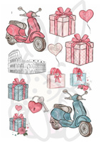 Wydruk jadalny opłatek na tort VESPA ITALIA LOVE