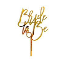 Akrylowy topper na tort BRIDE TO BE złoty