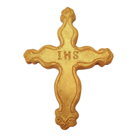 Dekoracja cukrowa KRZYŻ 10,5 cm ZŁOTY