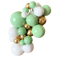 Toppery na tort kule na piku BIAŁO ZIELONO ZŁOTY MIX wz.III