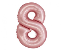 #BFC42 Balon foliowy Smart, Cyfra 8, j. różowa matowa, 76 cm KK