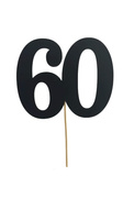 Topper na tort liczba 60 CZARNY, 22 cm