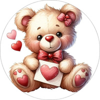 Opłatek na tort muffinki MIŚ MISIE SERDUSZKA WZ. II