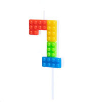 Świeczka urodzinowa na tort cyfra 7 - KLOCKI Party Pal