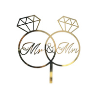 Akrylowy topper na tort weselny ślubny MR&MRS MŁODA PARA WZ.II