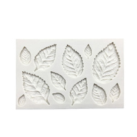 Forma silikonowa do tworzenia dekoracji z masy cukrowej na tort muffinki LIŚCIE 63x99 mm