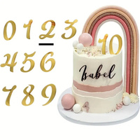 Topper na tort cyfra 2 DWA DWÓJKA 6x3,5 cm