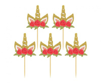 #DEI Pikery Jednorożec z kwiatami, 6 szt.