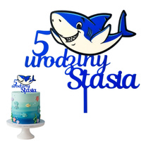 Topper na tort 15x15 cm REKIN CYFRA + IMIĘ