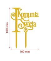 Topper na tort PIERWSZA KOMUNIA ŚWIETA 13 cm