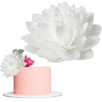 Dekoracja waflowa na tort DALIA BIAŁA śr. 12,5 cm kwiaty na tort Rose Decor