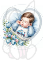 Wydruk jadalny opłatek na tort BABY BOY ŚPIĄCY CHŁOPIEC WZ. II