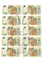 Wydruk jadalny PIENIĄDZE - 200 EURO