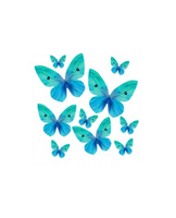 Dekoracja waflowa MOTYLE TURKUSOWE 8 szt. Rose Decor