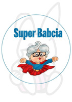 Wydruk jadalny SUPER BABCIA śr. 20 cm