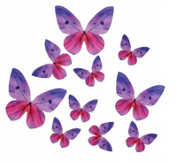 Dekoracja waflowa na tort muffinki MOTYLKI FIOLETOWE 10 szt. Rose Decor