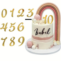 Topper na tort cyfra 3 TRZY TRÓJKA 6x3,5 cm