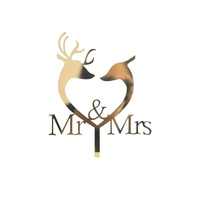 Akrylowy topper na tort weselny ślubny MR&MRS MŁODA PARA WZ.V