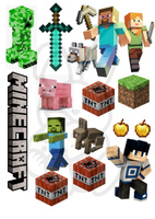 Wydruk jadalny opłatek na tort MINECRAFT WZ.I