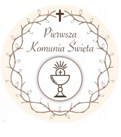 Wydruk jadalny opłatek na tort KOMUNIA śr. 20 cm wz. I