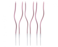 Świeczki B&C Świderki, metaliczne różowo-złote, 16.5x0.25 cm, 6 szt.