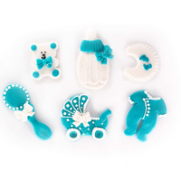 Zestaw 6 szt. cukrowych figurek na tort dla chłopca na CHRZEST PREMIUM Slado