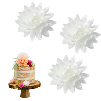 Kwiaty waflowe na tort ASTRY BIAŁE 3 szt.