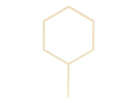 Topper drewniany Heksagon, 24cm