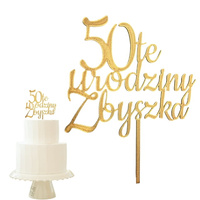 Topper na tort personalizowany Cyfra + urodziny + imię WZ. II