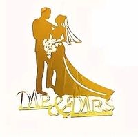 Akrylowy topper na tort weselny ślubny MR&MRS MŁODA PARA WZ.IX