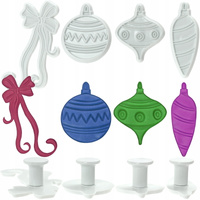 Foremki wyciskane do ciasteczek ŚWIĄTECZNE OZDOBY 4 szt.