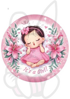 Wydruk jadalny opłatek na tort it's a girl BABY GIRL ŚPIĄCA DZIEWCZYNKA WZ. I