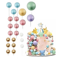 Toppery na tort kule na piku PASTELOWY MIX wz.II