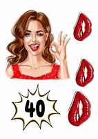 Wydruk jadalny KOBIETA DYMEK, USTA WZ.I