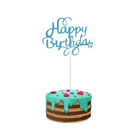 Papierowy topper na tort HAPPY BIRTHDAY NIEBIESKI WZ.I