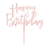 Topper na tort Happy Birthday RÓŻOWE ZŁOTO Part Pal