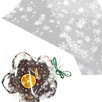 Woreczki celofanowe z nadrukiem 17,5X40 cm ŚNIEŻYNKI 10 szt.