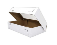 Pojemnik na ciasto ciastka muffinki z okienkiem 36x24x8 cm BIAŁE