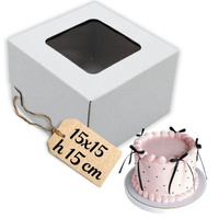 Pudełko na BENTO TORT z okienkiem 15x15x15cm