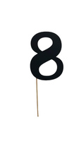 Topper na tort cyfra 8 CZARNY, 22 cm