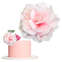 Dekoracja waflowa RÓŻA Pastella CIENIOWANA RÓŻOWA jasna kwiaty na tort Rose Decor