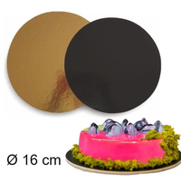Podkładka pod tort dwustronna ZŁOTO - CZARNA Ø 16 cm