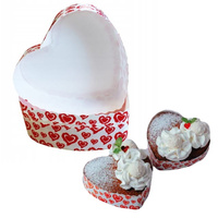 Forma papierowa do pieczenia SERCE 13x13x3,5 cm 100g 10 szt. BIAŁO CZERWONE