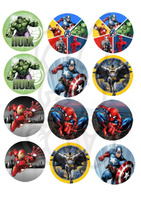 Wydruk jadalny opłatek na muffinki SUPER BOHATEROWIE