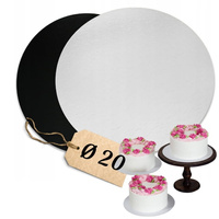 Dwustronny podkład pod ciasto 20 cm CZARNO - BIAŁY
