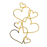 Akrylowy decor topper na bok tort ZŁOTE SERDUSZKA 