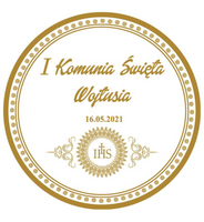 Wydruk jadalny opłatek na tort KOMUNIA śr. 20 cm wz. B