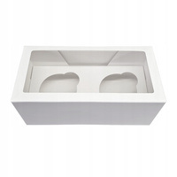 Pudełko na 2 muffinki babeczki 18x9x7 cm BIAŁE  